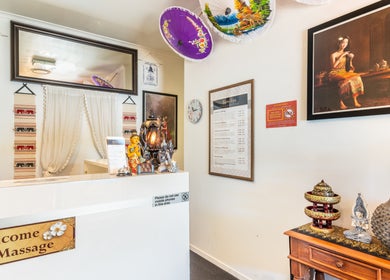 Siam Spa - Therapeutic Massage & Wellness Morningside reception area in Morningside, Queensland, AU featuring Asian decor.
