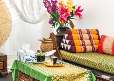 Comfortable seating area at Siam Spa - Therapeutic Massage & Wellness Morningside, Morningside, Queensland, AU.