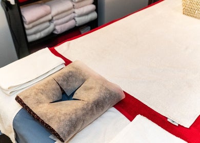 Massage table setup at Siam Spa - Therapeutic Massage & Wellness Morningside, Morningside, Queensland, AU.