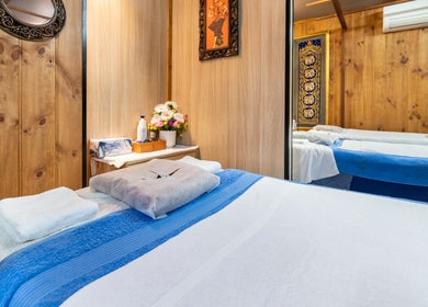 Calm massage room at Siam Spa 159 - Therapeutic Massage & Wellness, Morningside, Queensland, AU.