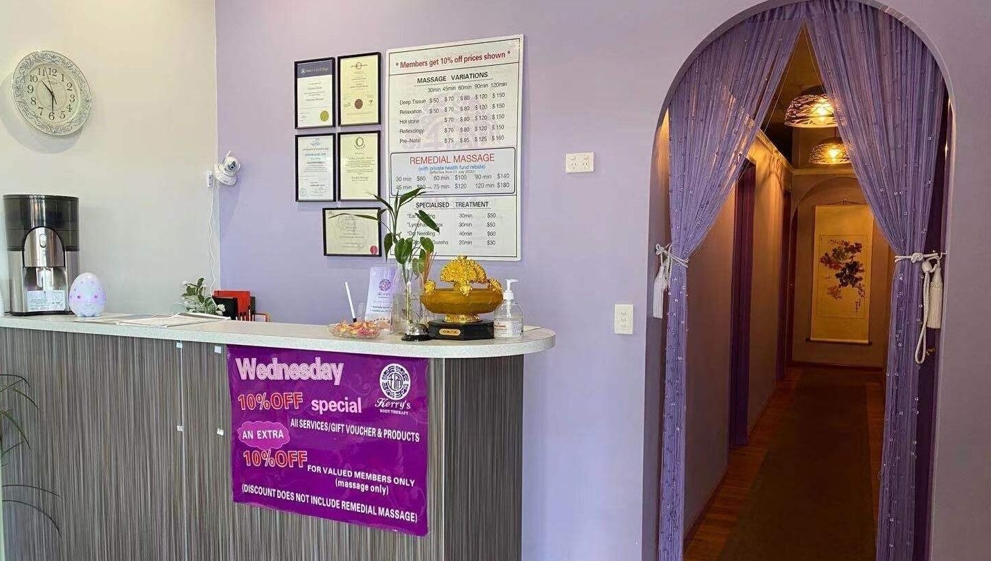 Reception at Kerry's Body Therapy - Coolalinga Shop, displaying massage services in Coolalinga, Northern Territory, AU.