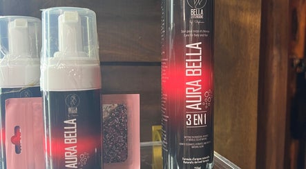 Aura Bella products at CG Bella Extensions, St Thelmo by Abrazos hotel, San Pedro, BZ.