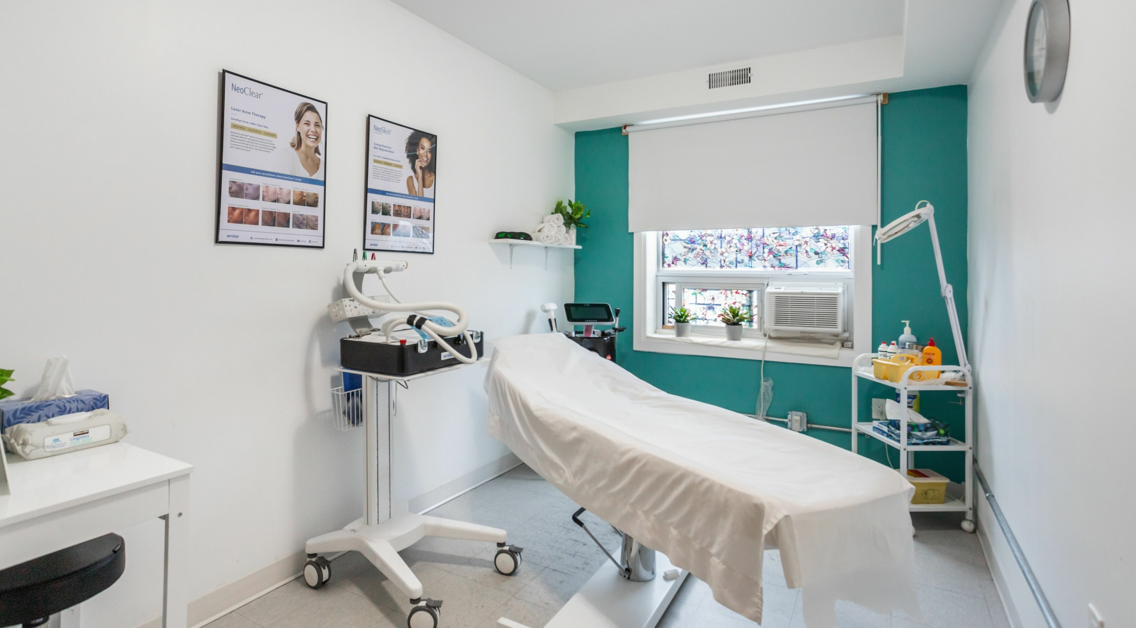 Calming treatment room at NC Beauty Spa - Skin Care & Laser Treatments, Mississauga, Ontario, CA.