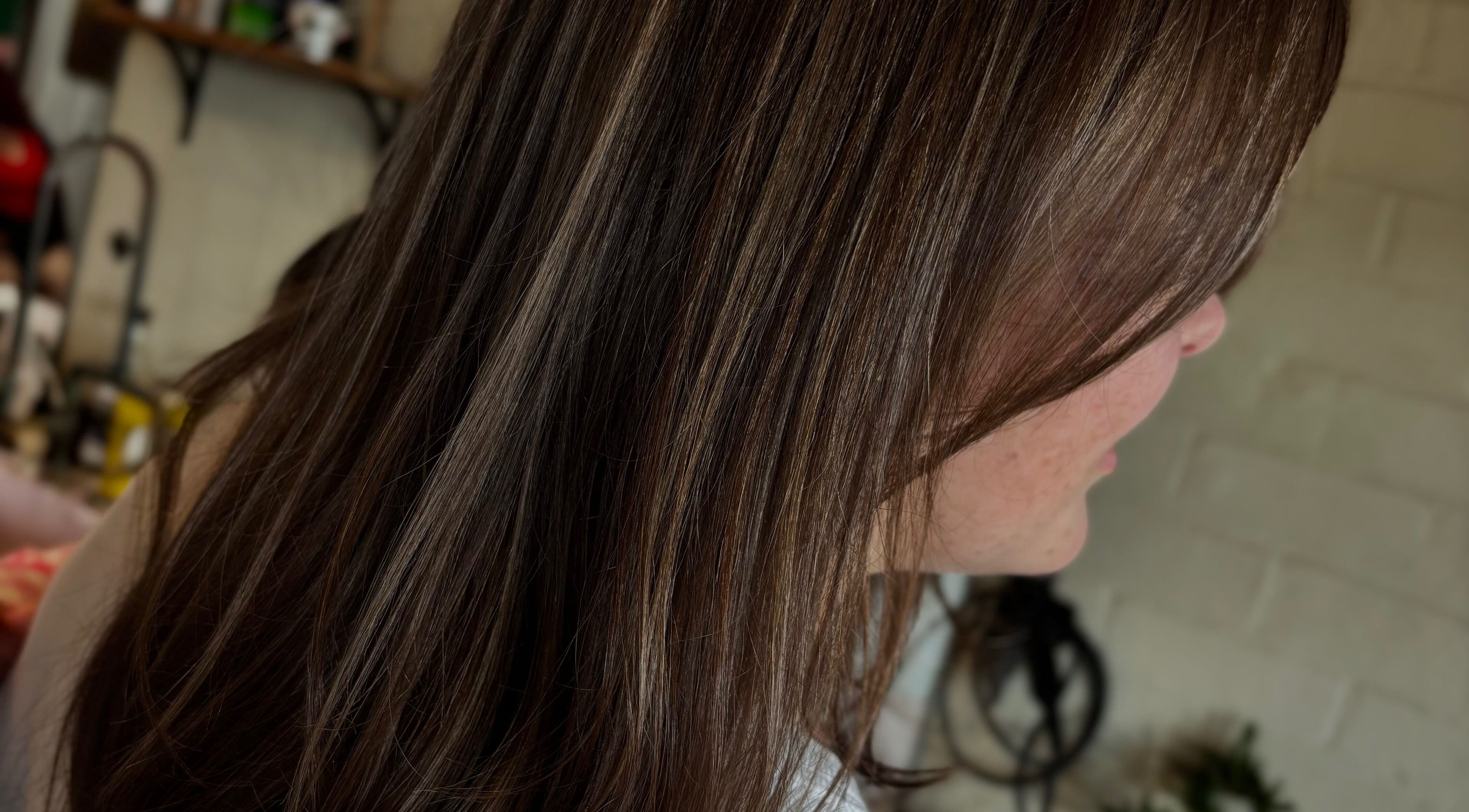 Sleek brunette hairstyle at Yo Barbra in Bacchus Marsh, Victoria, AU.