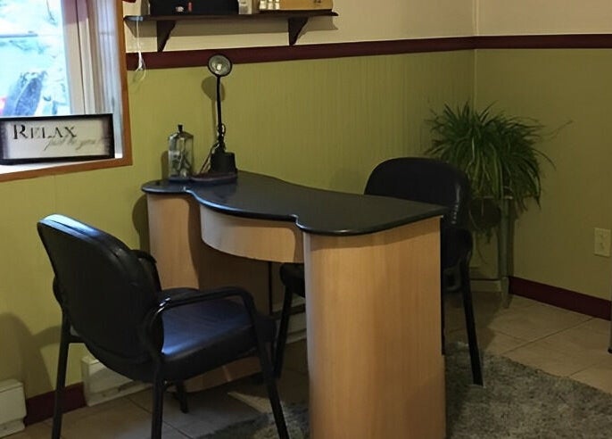 Relaxing nail station at Halo Salon And Medi Spa in Scranton, Pennsylvania, US, promoting tranquility and care.