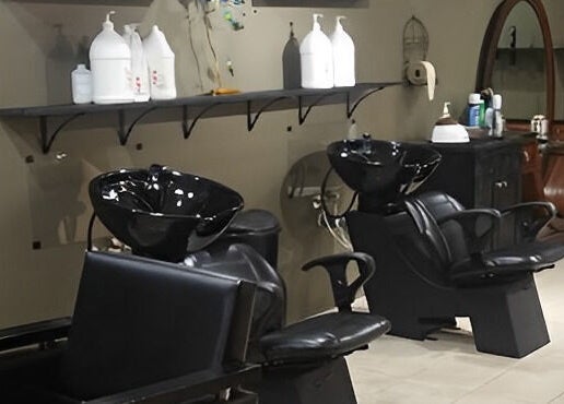 Elegant salon shampoo chairs at Halo Salon And Medi Spa in Scranton, Pennsylvania, US.