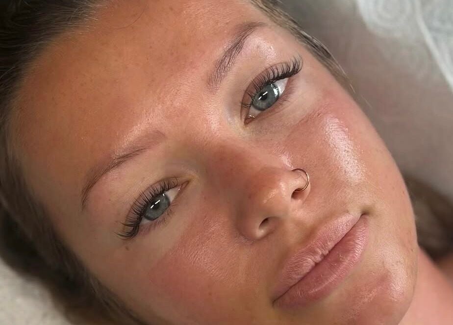 Close-up of a woman with stunning lashes at LylaLash, Matson, England, GB.