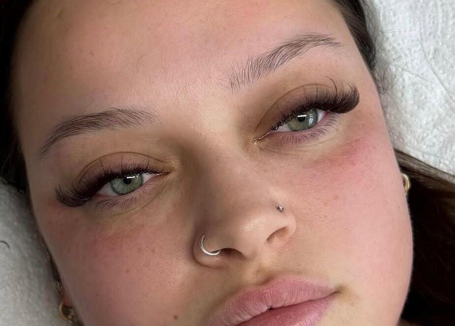 Close-up of eyelash extensions at LylaLash in Matson, England, GB showcasing expert application.