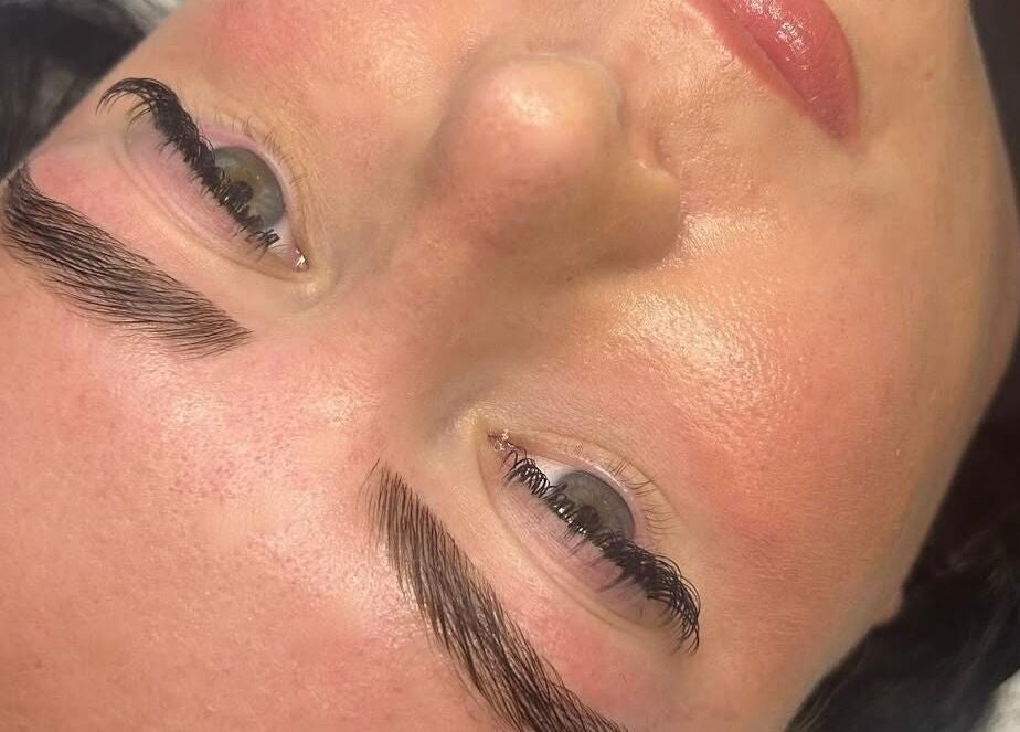 Close-up of perfectly styled eyelashes at LylaLash, Matson, England, GB. Showcasing expert beauty treatment.