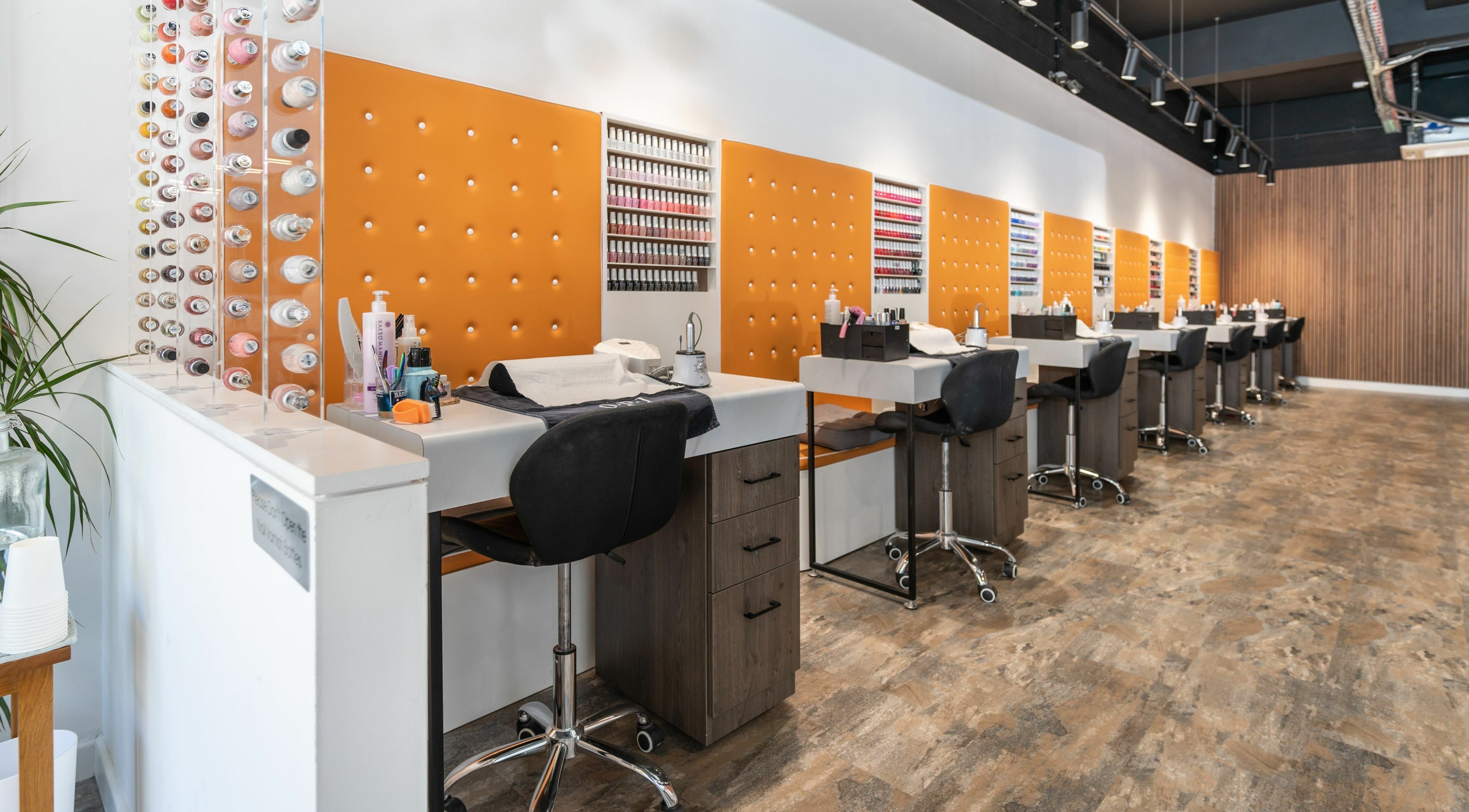Bright and modern nail stations at Nail Lounge & Spa (Western Rd Brighton), Brighton, England, GB.
