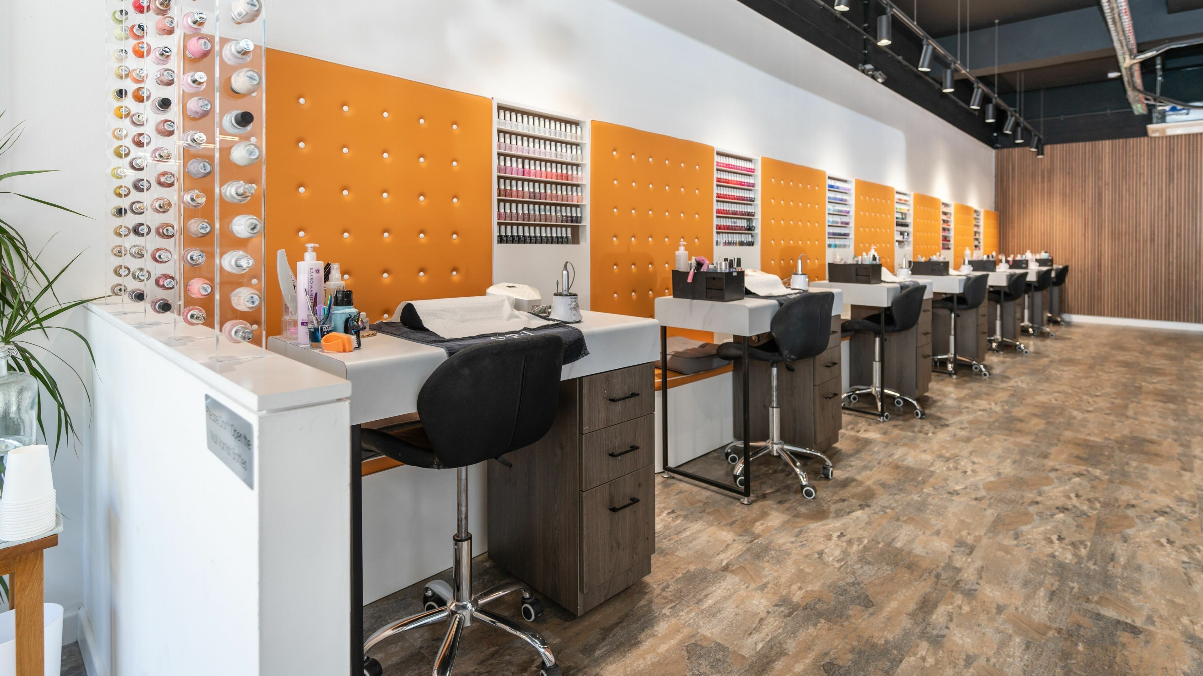 Bright and modern nail stations at Nail Lounge & Spa (Western Rd Brighton), Brighton, England, GB.
