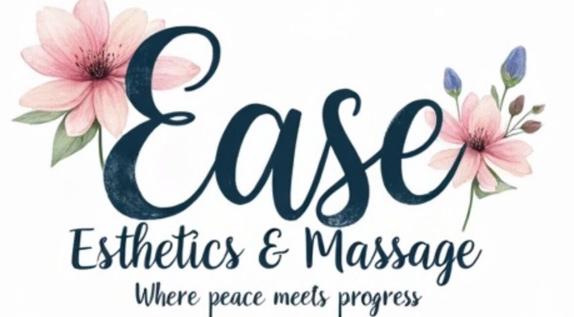 Logo of Ease Esthetics & Massage with floral design in Tulsa, Oklahoma, US.