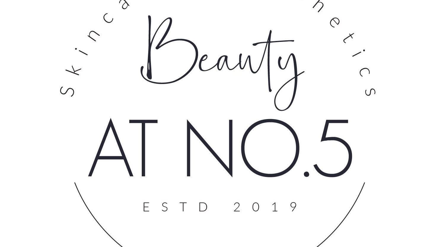 Elegant logo for Beauty at No.5, skincare in Burton, England, GB, established 2019.
