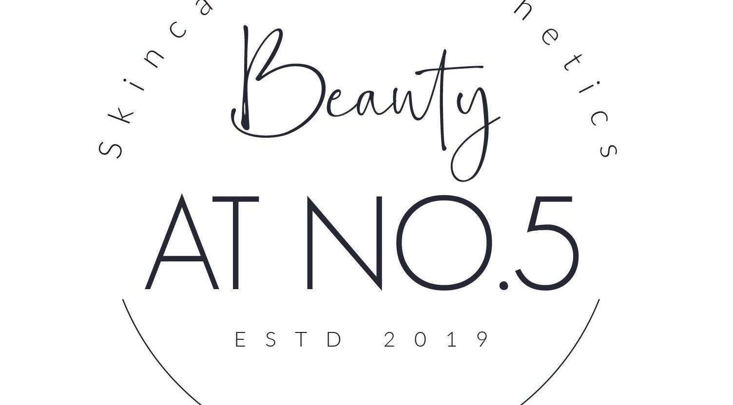 Elegant logo for Beauty at No.5, skincare in Burton, England, GB, established 2019.