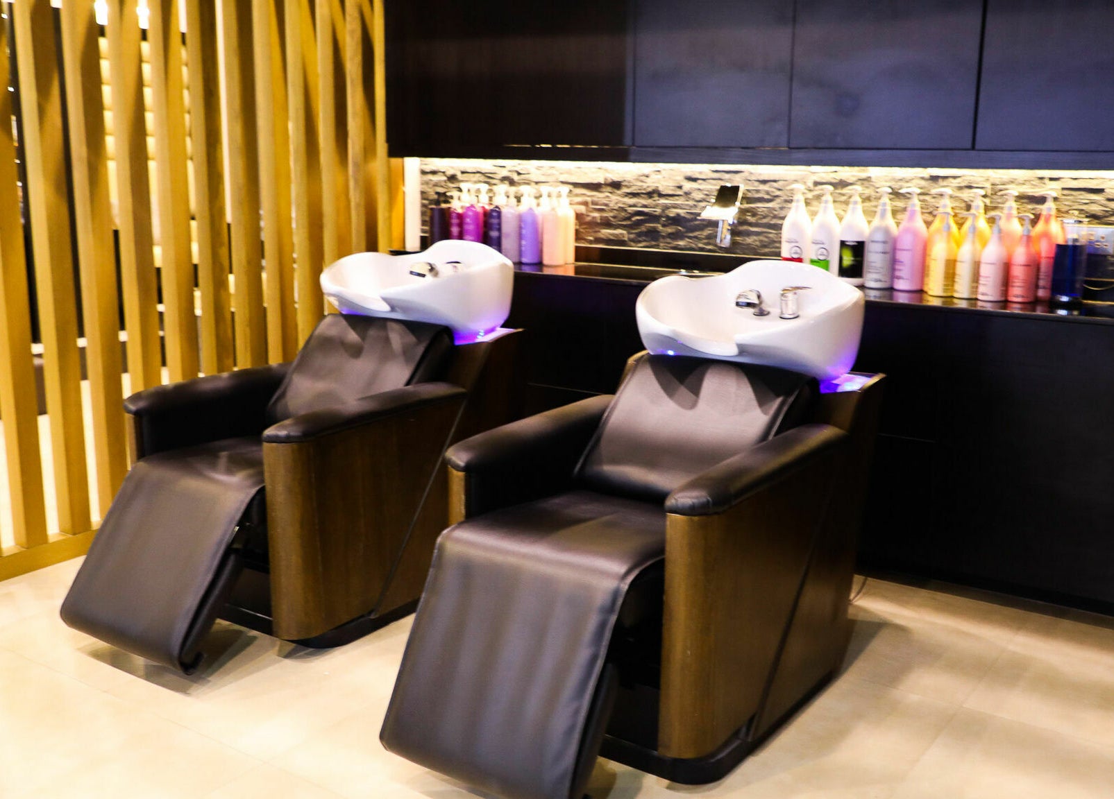 Luxurious hair wash stations at Beauty Garden, Dubai, Dubai, AE for a premium salon experience.