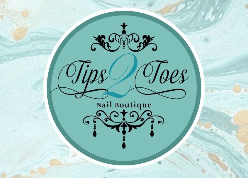 Logo of Tips 2 Toes Boutique, a nail salon located in Wall Heath, England, GB, with an ornate design.