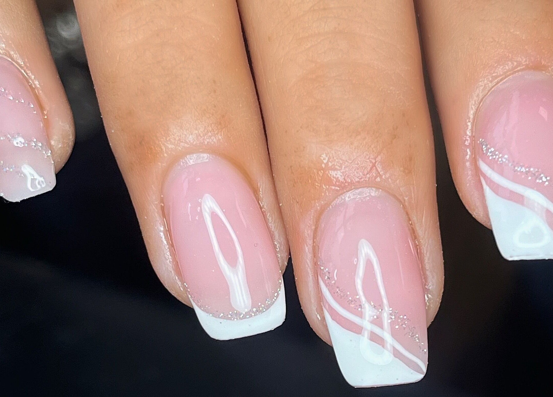 Chic pink and white French manicure by Allure Nails, Beauty & Permanent Jewellery, Stoke-on-Trent, England, GB.