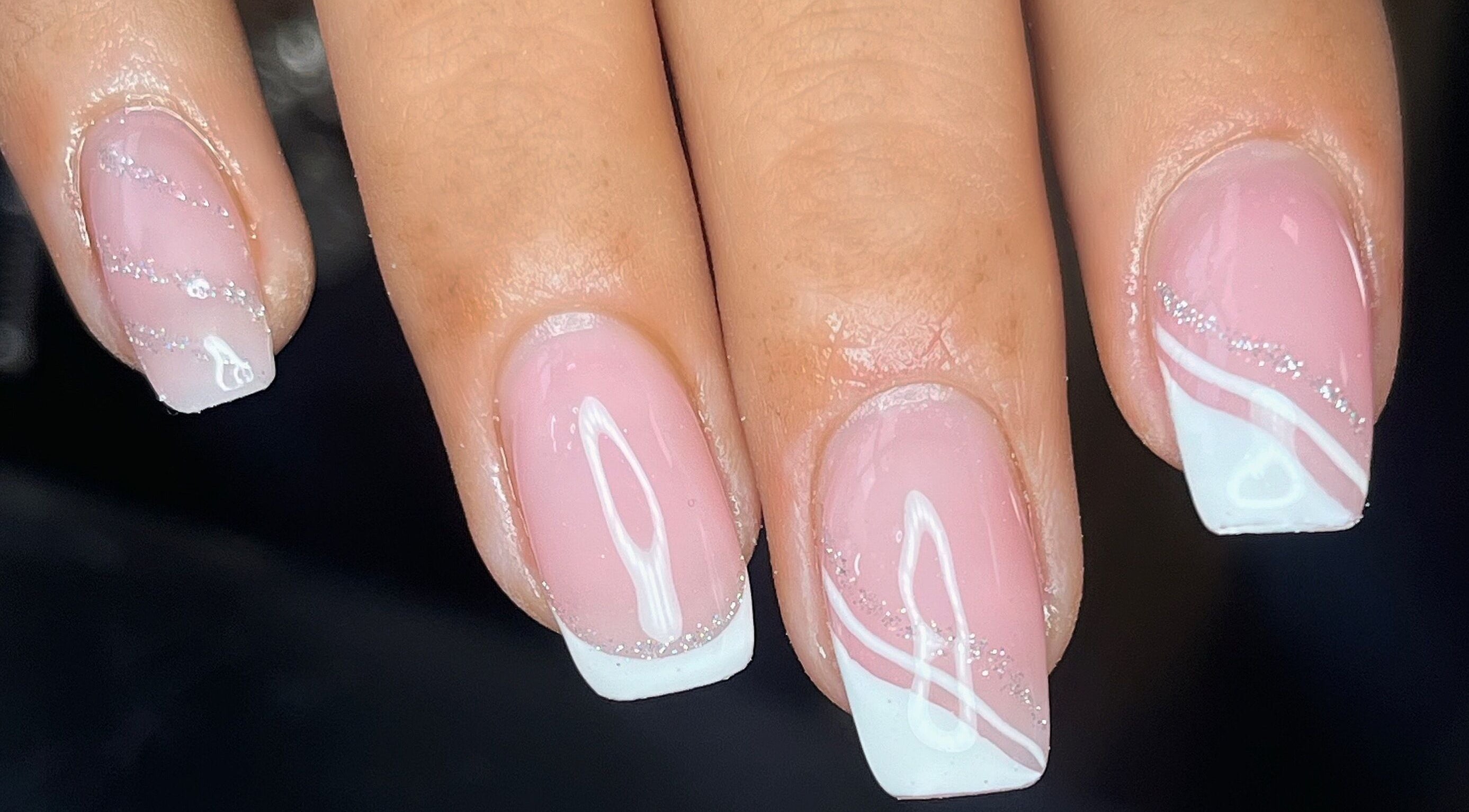 Chic pink and white French manicure by Allure Nails, Beauty & Permanent Jewellery, Stoke-on-Trent, England, GB.