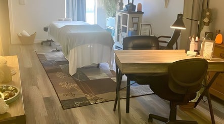 Peaceful massage room at Caroline Altmann Massage Therapy, St. Augustine, Florida, US.