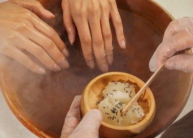 Hand spa treatment at Posh N Polish Nail Spa & Salon, Al Hofuf, Eastern Province, SA.