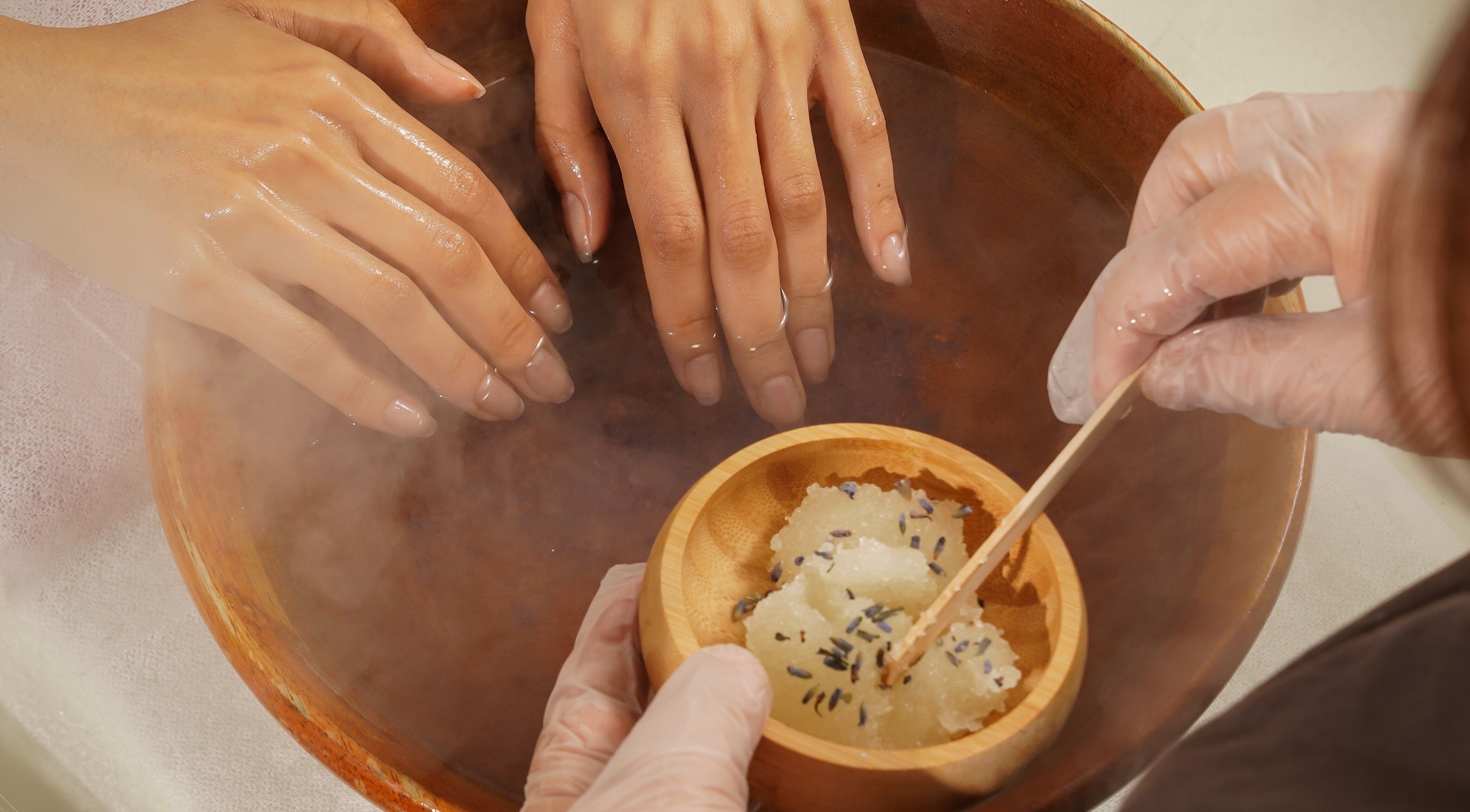 Hand spa treatment at Posh N Polish Nail Spa & Salon, Al Hofuf, Eastern Province, SA.