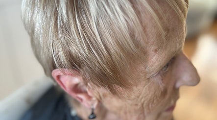 Stylish short haircut at Tickityboo, Houghton Le Spring, England, GB. Close-up showcasing expert styling.