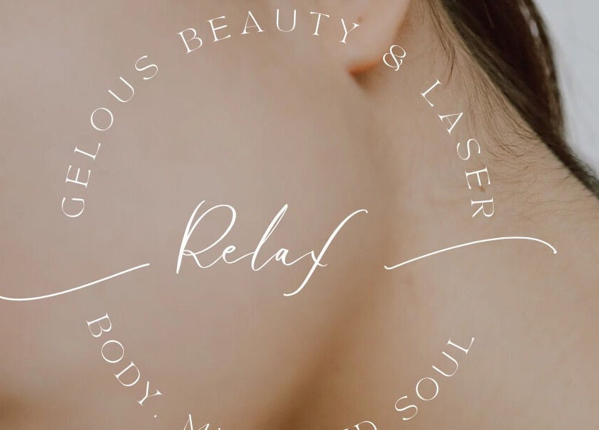 Gelous Beauty and Laser logo on a serene background in Thornaby, England, GB, emphasizing relaxation.