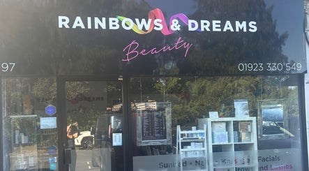 Front view of Rainbows and Dreams Beauty in Watford, England, GB showcasing its elegant signage.