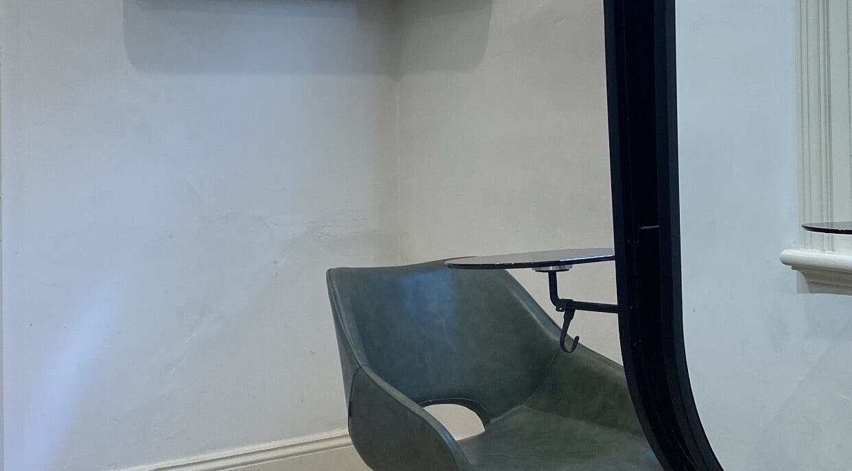 Cozy seating area at Hair by Bree, Camden, New South Wales, AU with modern decor.