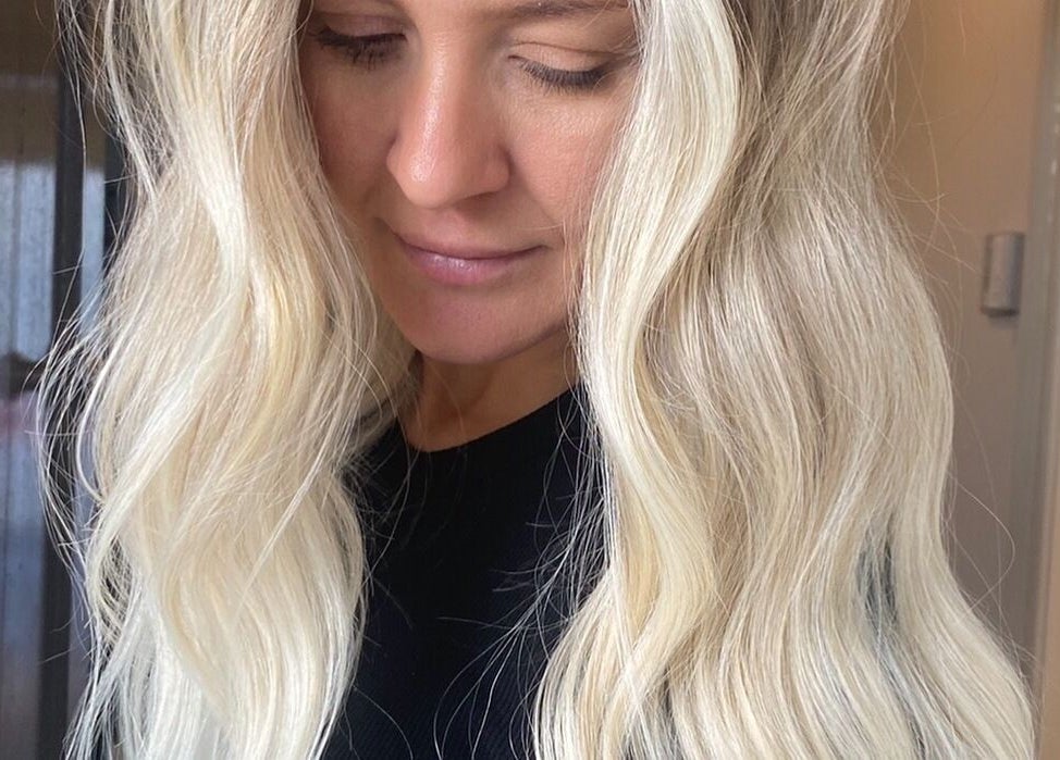 Close-up of elegant blonde hairstyle at Hair by Bree, Camden, New South Wales, AU.