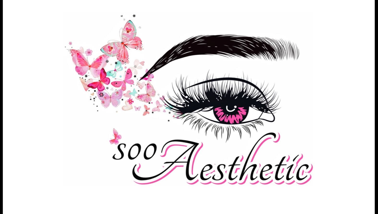 sooAesthetic logo with artistic eye and butterflies in Brockton, Massachusetts, US.