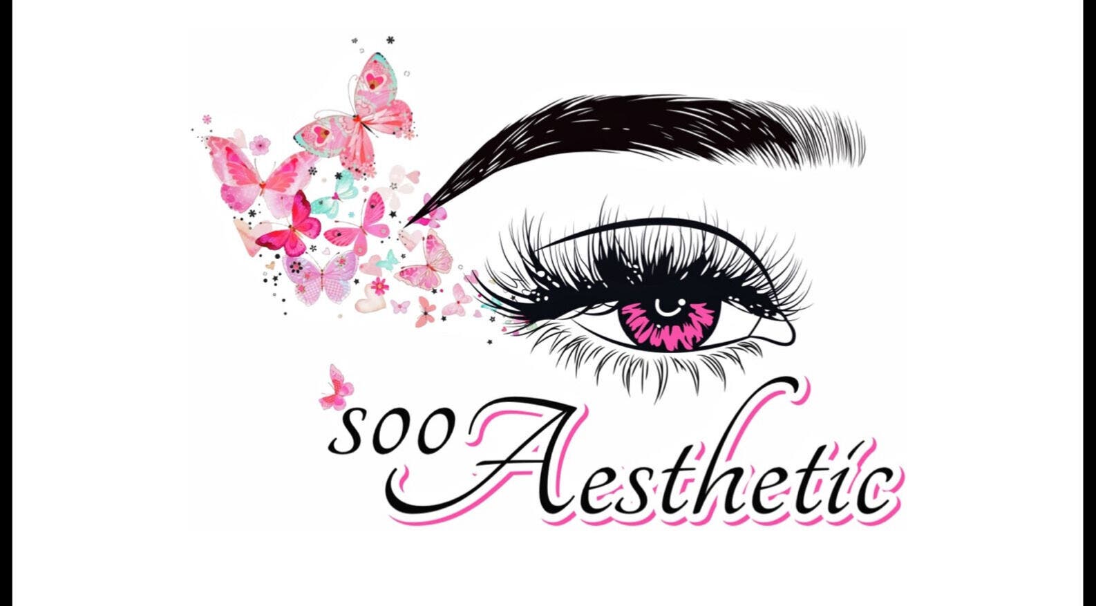 sooAesthetic logo with artistic eye and butterflies in Brockton, Massachusetts, US.