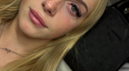 Close-up of a woman with elegant lashes at GMR Extensions, Northampton, England, GB.