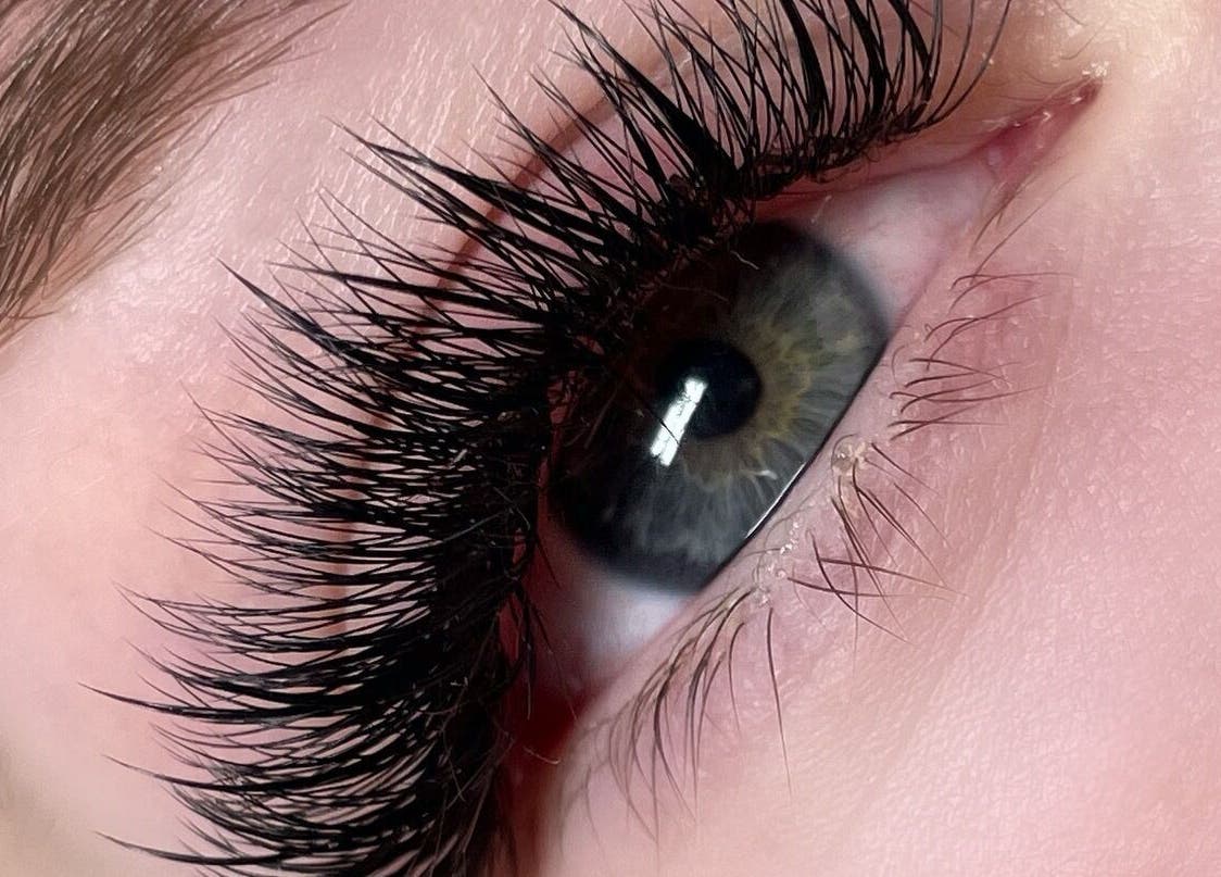 Closeup of lush eyelashes at So-Phine Lashes, Capalaba, Queensland, AU offering premium lash services.