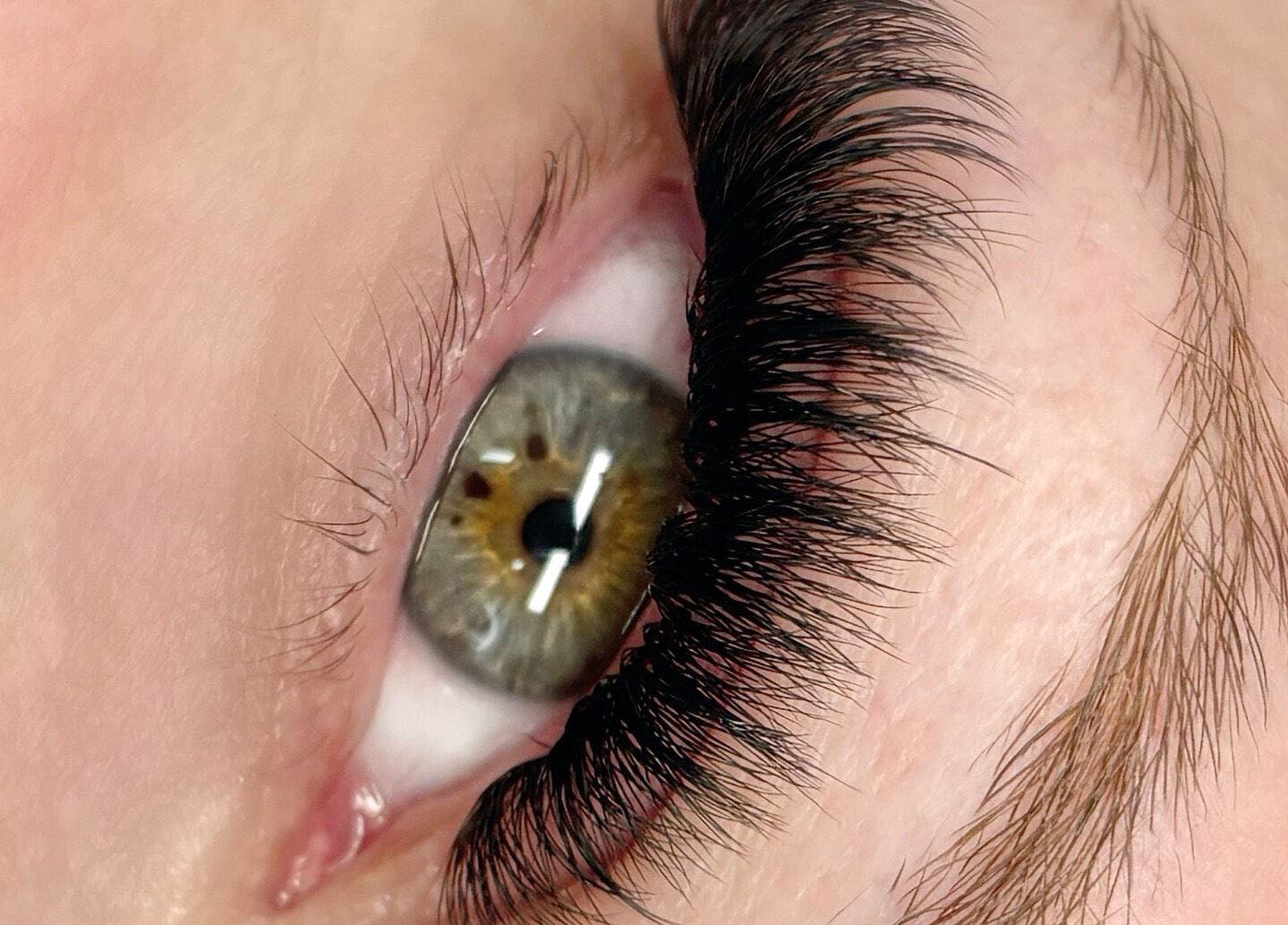Close-up of expertly applied lashes at So-Phine Lashes in Capalaba, Queensland, AU.