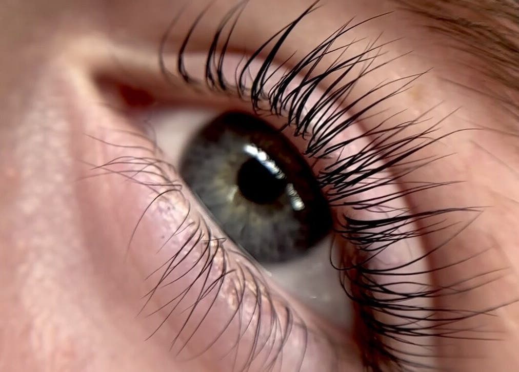 Close-up of eyelash extensions at So-Phine Lashes, Capalaba, Queensland, AU, showcasing detailed lash work.