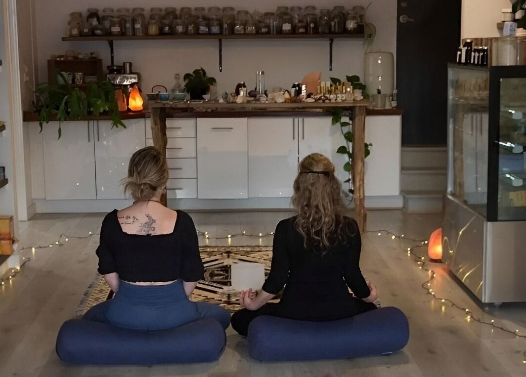 Meditation session at Gisborne Health Essentials, serene ambiance in Gisborne, Victoria, AU wellness center.