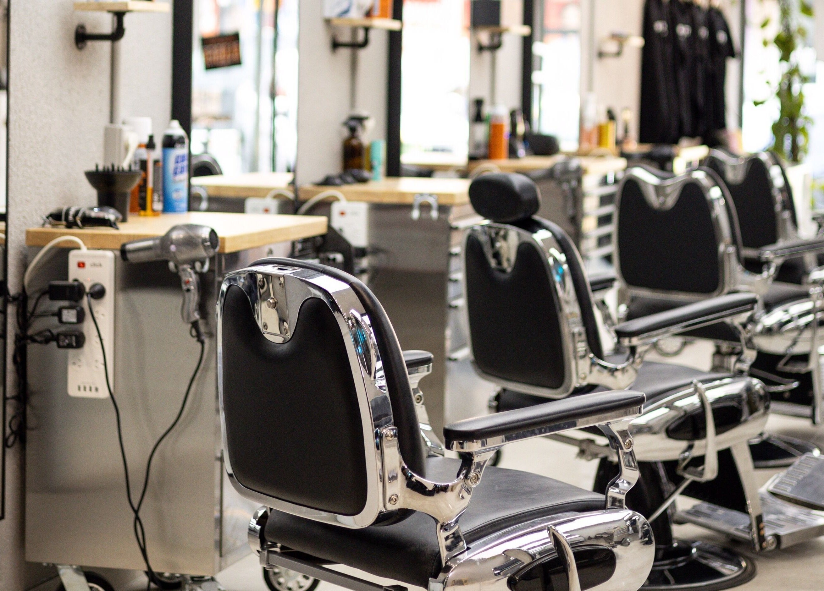 Modern barber chairs at Young Habbitt Barbers - Werribee in Melbourne, Victoria, AU.