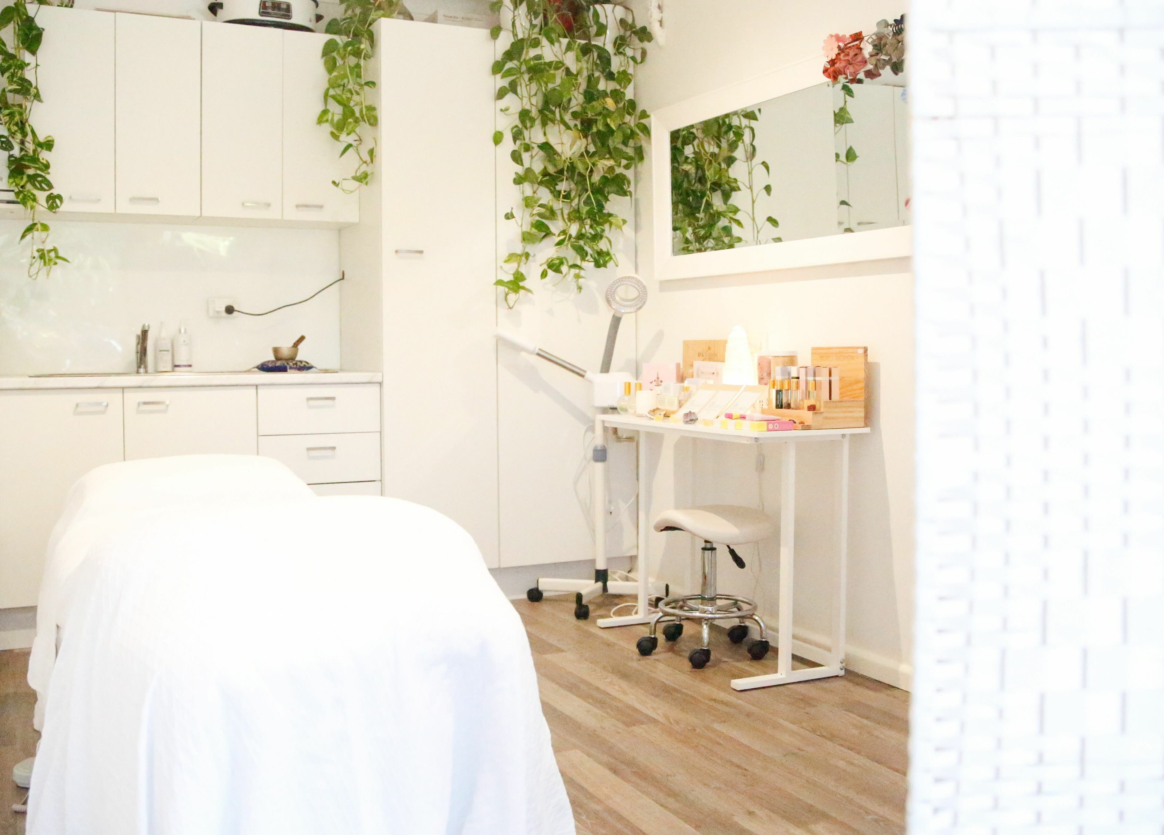 Calming treatment room at Meditate and Exfoliate, Ourimbah, New South Wales, AU, perfect for relaxation.