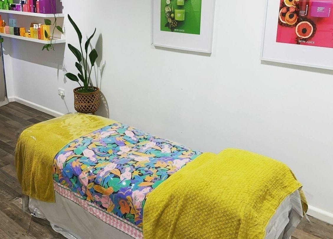 Colorful treatment room at Meditate and Exfoliate, Ourimbah, New South Wales, AU showcasing relaxing decor.