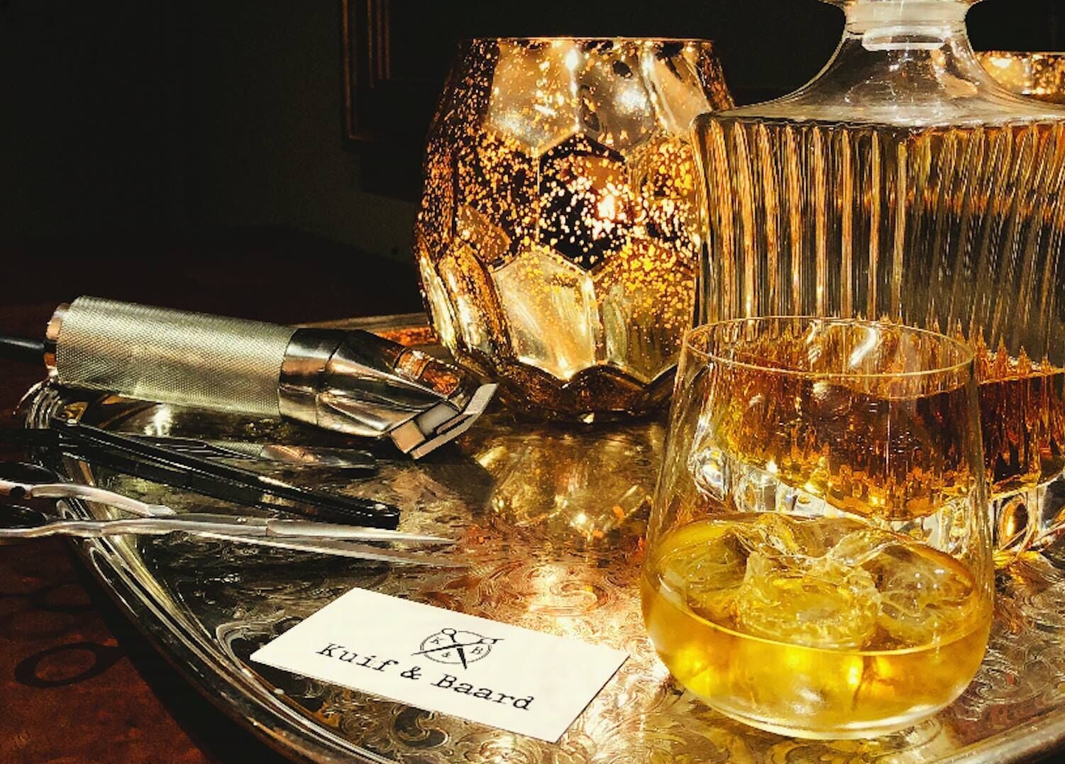 Refined grooming tools at Kuif & Baard Barbershop, Pretoria, Gauteng, ZA, featuring a luxurious ambiance.