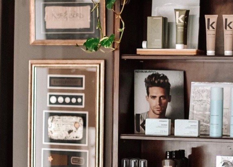 Luxurious hair products on display at Kuif & Baard Barbershop, Pretoria, Gauteng, ZA.