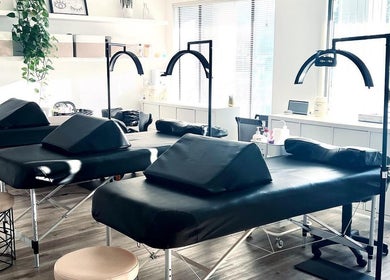 Cozy treatment setup at The Look Lash Studio, North Vancouver, British Columbia, CA.