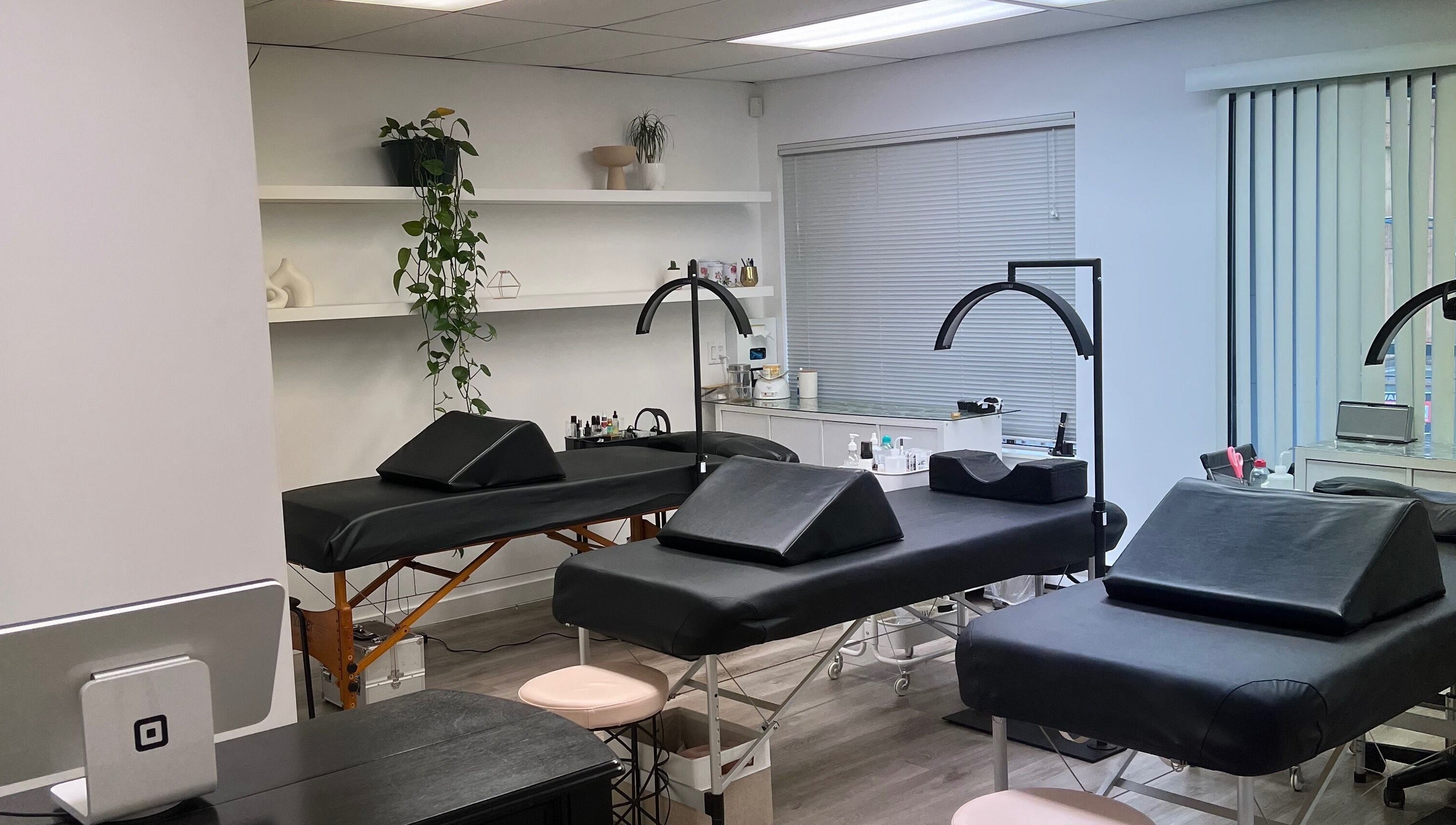 The Look Lash Studio interior featuring modern treatment beds in North Vancouver, British Columbia, CA.