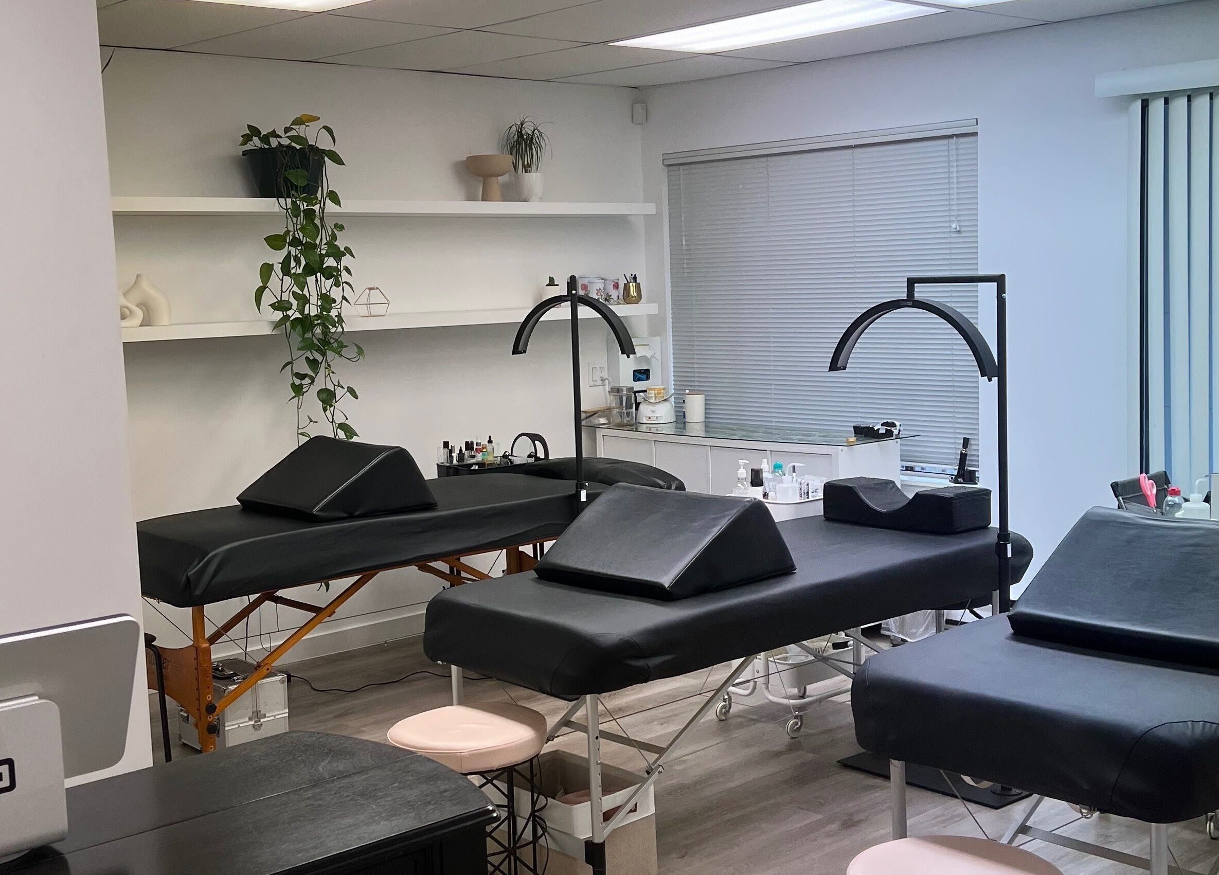The Look Lash Studio interior featuring modern treatment beds in North Vancouver, British Columbia, CA.