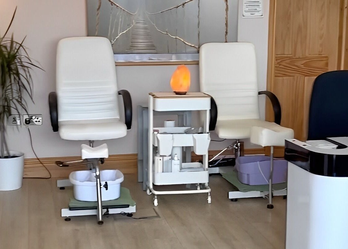 Relaxing pedicure chairs in Barnham Health and Beauty, Barnham, England, GB, ready for pampering sessions.