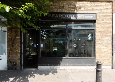 Exterior of London Beard Co Barbershop Dalston, located in London, England, GB, showcasing its inviting facade.
