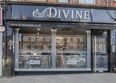 Front view of Divine London Clinic in Northwood, England, GB showcasing beauty services.
