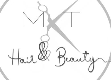 MKT Hair & Beauty logo featuring scissors in Weymouth, England, GB.