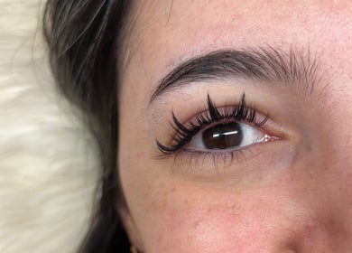 Close-up of expertly done lashes at Lashed by Krissy in Tucson, Arizona, US showcasing precision and style.